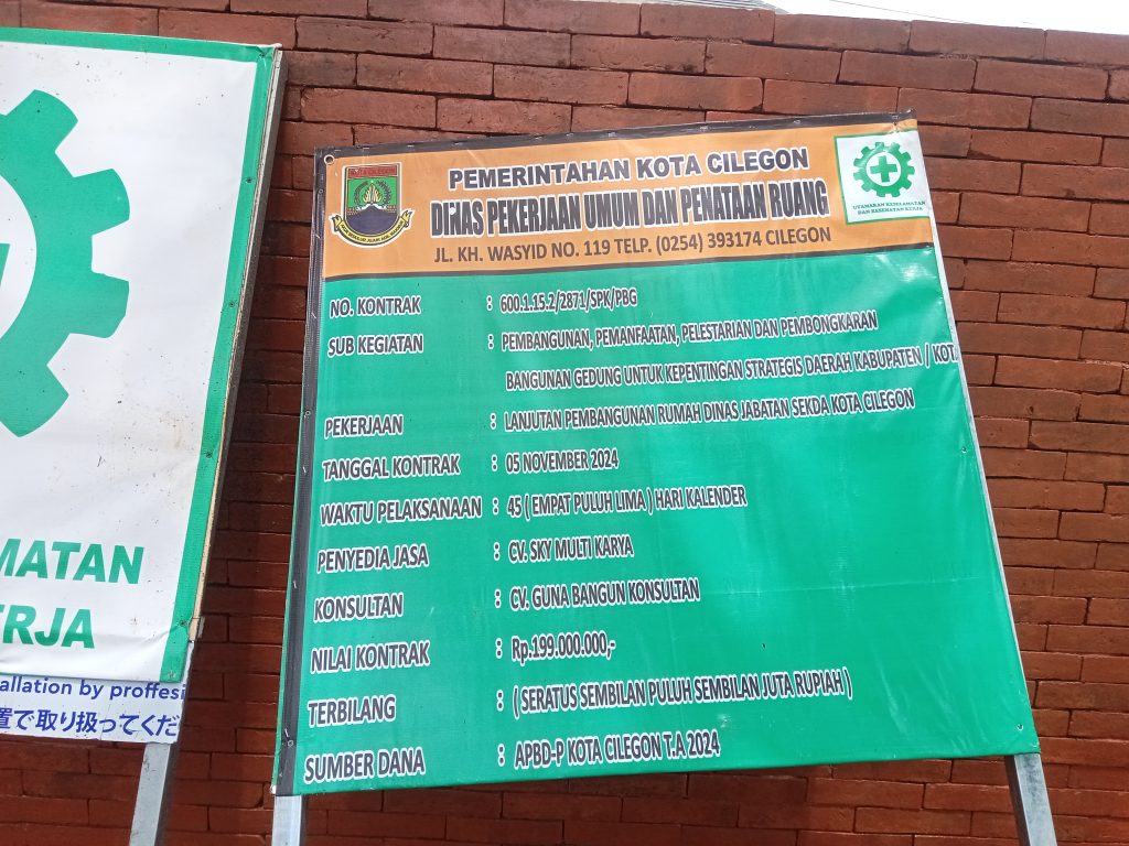 Perihal Kejanggalan Lanjutan Proyek Rumdin Sekda Cilegon, Warga : Ini Berpotensi Melawan Hukum